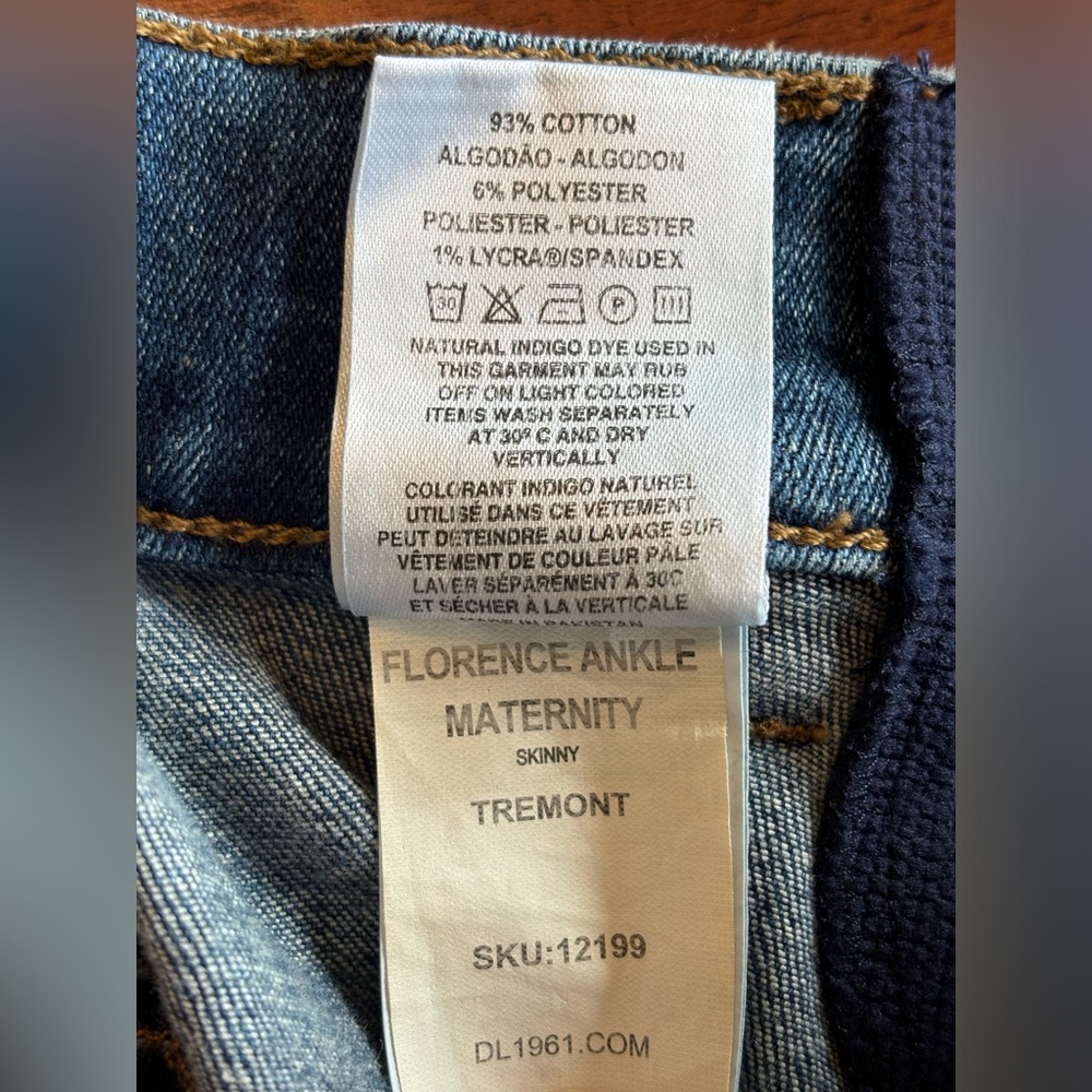 DL1961 Florence Ankle Skinny Maternity Jeans - Picture 5 of 9